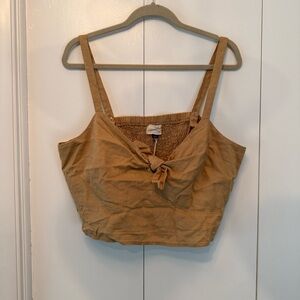 Universal Thread Tan Tie Front Crop Tank Top